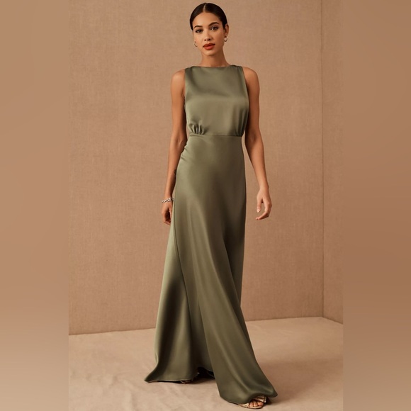 New🌟 BHLDN -Beckett Satin Maxi Dress - Picture 5 of 10